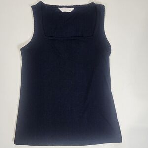 Lauren Conrad Top‎ Womens Small Navy Blue Sleeveless Ribbed Casual Shirt